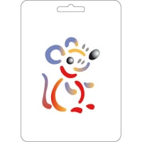 Animierte Maus-Schablone 15 x 21 cm - Fontorpin - 1 Stück