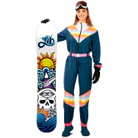 Blaues Skifahrer-Kostüm für Damen