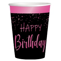 Elegant Pink Becher 250 ml - 8 Stück