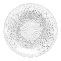 Gravierter Glasdessertteller, 19,8 cm