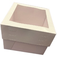 Kartonbox 30 x 30 x 31 cm für Torten, höhenverstellbar mit Fenster - Azucren