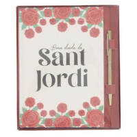 Notizbuch von Sant Jordi mit Stift