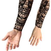 Temporäres Tattoo mit mörderischem Kürbismotiv