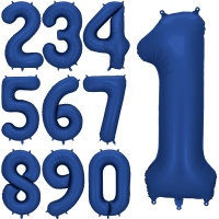 Marineblaue Nummernballons mit 86 cm Durchmesser - PartyDeco - 1 Stück