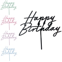 Pastellfarbener Happy Birthday Topper, 16,5 cm