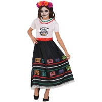 Fröhliches mexikanisches Catrina-Kostüm für Mädchen