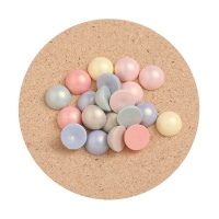 Dekorative Halbperlenfiguren in Pastellfarbe 1,2 cm - 20 Stück.