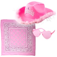 Rosa Cowgirl-Set - 3-teilig