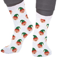 Kindersocken mit Weihnachtselfen und Glitzer - 1 Paar