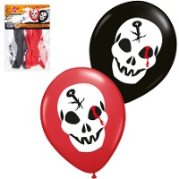 Blutige Schädel-Latexballons - 6 Stück