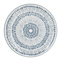 19 cm blau-grau gemusterter Teller