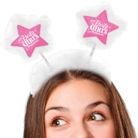 Haarreif mit rosa Sternen und Federn