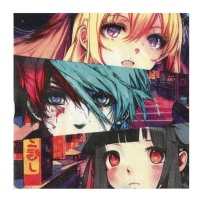 Serviette mit Manga-Design 16,5 x 16,5 cm - 20 Stück