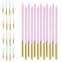 Pastellfarbene Kerzen 14 cm - 12 Stück