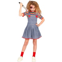 Chucky Kostüm mit Kleid für Mädchen