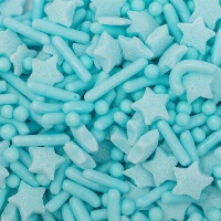 Hellblaue Streusel in Stern-, Stäbchen- und Perlenform, 76 g - PME