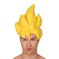 Gelbe Latex-Krieger-Perücke