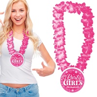 Rosa Party Girls Halskette mit Blumen