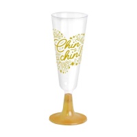 550 ml goldfarbenes Kunststoff-Champagnerglas - 4 Stück