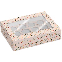 Schachtel für 12 Weihnachtslicht-Cupcakes - 2 Einheiten