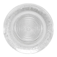 Transparenter, gravierte Glasplatte von 25 cm