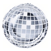 Teller im Diskokugel-Design, silberfarben, Ø 18 cm - 8 Stück