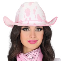 Rosa-weißer Cowgirl-Hut