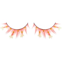 Rote Wimpern mit Weihnachtsschleife