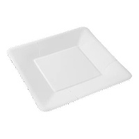 Quadratische weiße Pappteller, 18 cm - 100 Stück