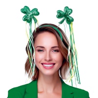 Diadema de tréboles con lazos de San Patricio