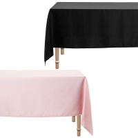 Tischdecke aus Stoff in Schwarz oder Rosa - 1 Einheit, 3,00 x 1,80 m