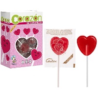 Herz-Lollipops Gold - Einzelverpackung - Cerdán Karamellherz - 110 Stück