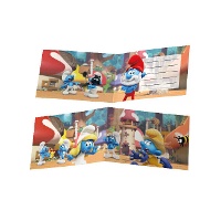 Schlumpf Einladungen - 6 Stück