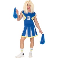 Blaues Cheerleader-Kostüm für Herren