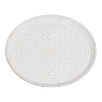 Dekoratives rundes Tablett, 30 cm, natürlich - DCasa