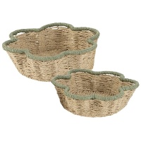 Zweifarbiger gewellter Korb, 28 x 28 x 8 cm - 2 Stück