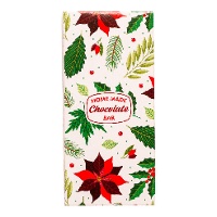 Schachtel für Schokoladentafel mit Weihnachtsblumenmotiv, 16 x 7,5 x 2,5 cm - 5 Stück