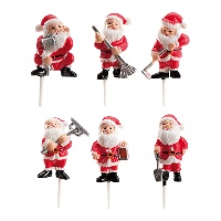 Santa Claus-Piekser mit Berufen, 4 cm - Dekora - 72 Stück