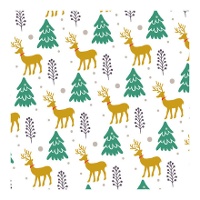 Schachtel für Süßigkeiten oder Cupcakes mit Rentier- und Baumdesign, 17,5 x 17,5 x 8,5 cm