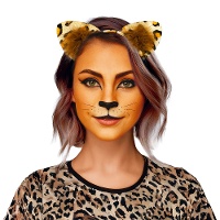 Leoparden-Stirnband mit Fell