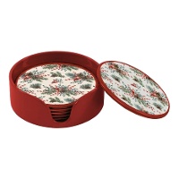 Weihnachtsblumen-Untersetzer - 6 Stück