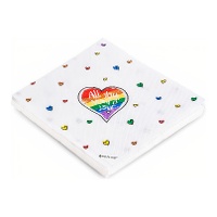 Servilletas de All you need is love de 16,5 x 16,5 cm - 12 unidades