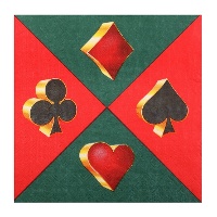 Casino-Grüne Servietten, 16,5 x 16,5 cm - 20 Stück