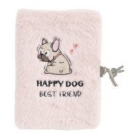 Tagebuch für Hunde mit rosa Plüschtier-Schloss 13 x 19 cm - 1 Stück