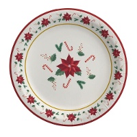 Weihnachtsteller Poinsettia 23 cm - 6 Stück