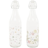 1-Liter-Flasche mit Blumen - 1 Stück