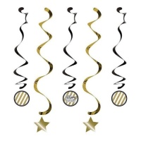Goldene Geburtstags-Dekoanhänger - 99 cm - 5 Stück.