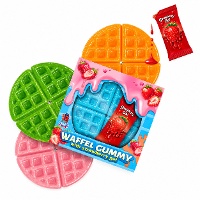 Fruchtgummi-Waffel mit Erdbeergel - 1 Stück