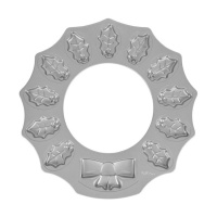 38 cm Stahl-Weihnachtskranz-Keksform - Wilton - 12 Vertiefungen