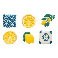 Zuckerfiguren von Zitronen - Decora - 6 Stück